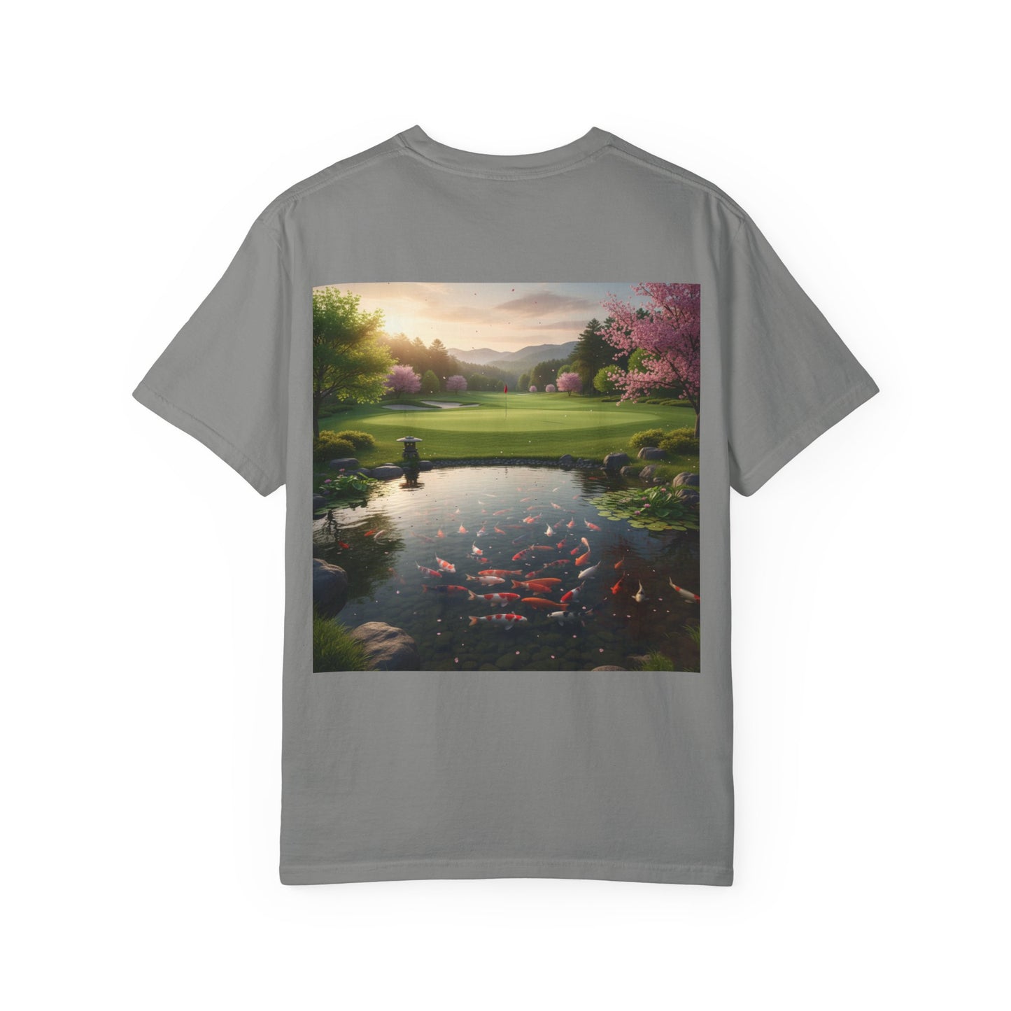 Zen Spot — Koi Pond Sunset Graphic Tee (Back Print)
