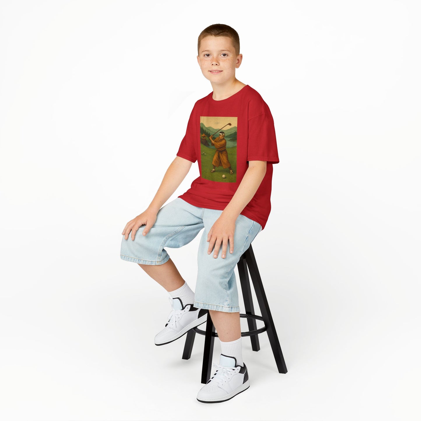 Zen Spot Golf Custom Vintage Golfer Kids Graphic T‑Shirt