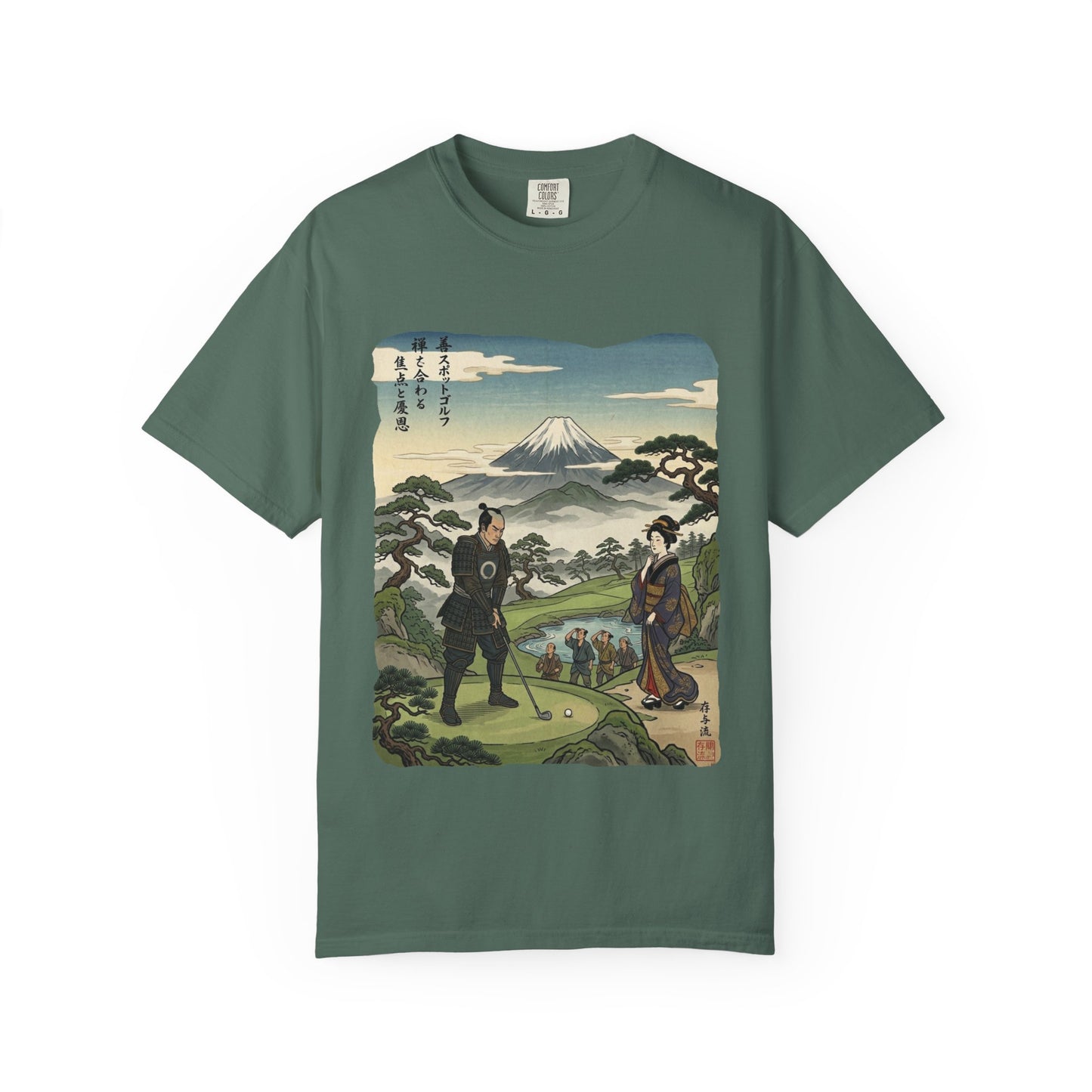 Zen Spot Golf Custom Vintage Mount Fuji Golfing Graphic T-Shirt