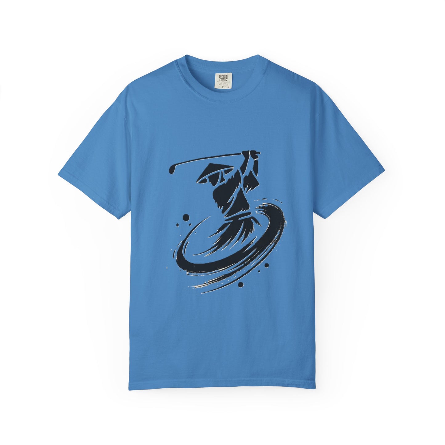 Zen Golf Swing Graphic T‑Shirt — Ink Brush Golfer Design