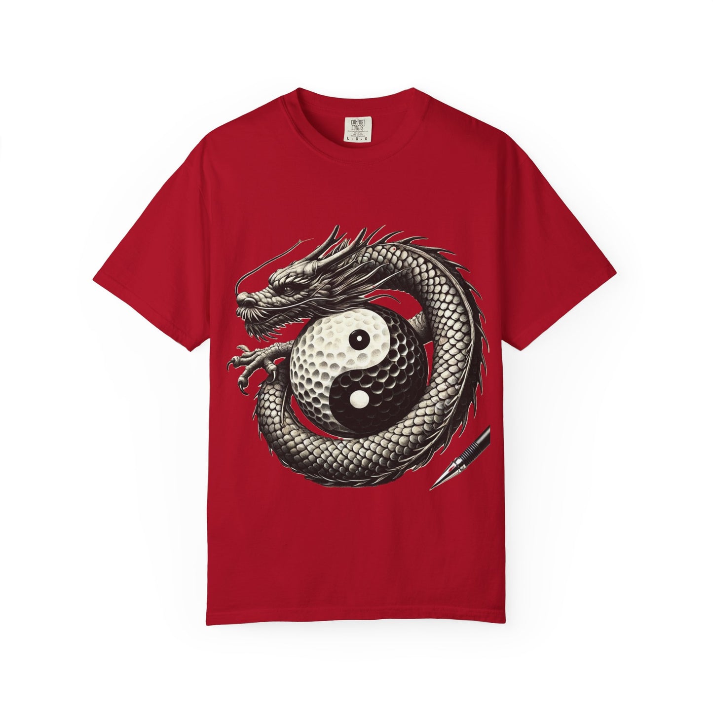 Yin Yang Dragon Golf T-Shirt — Oriental Dragon Yin-Yang Graphic Tee