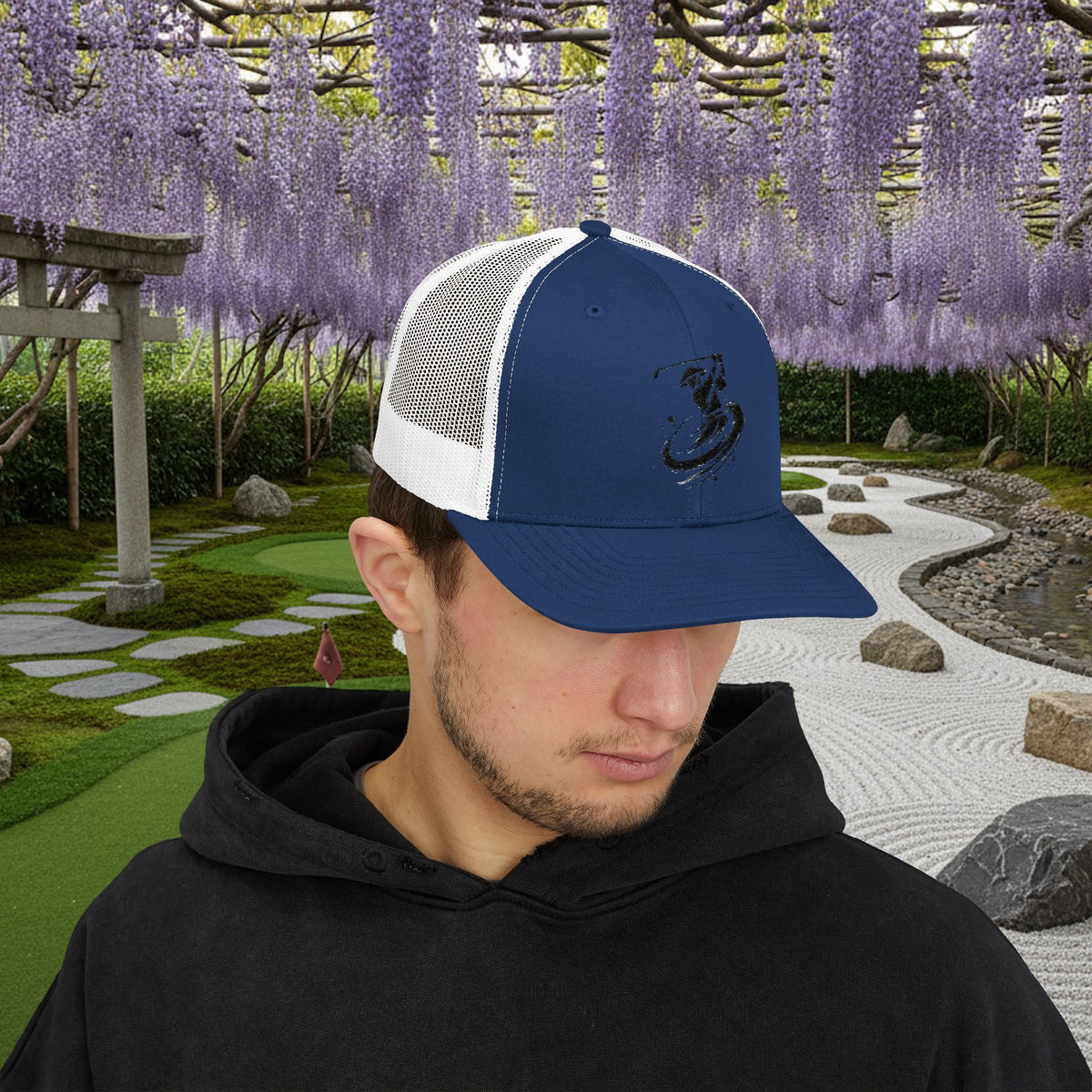 Embroidered Kendo Samurai Golf Swing Trucker Hat
