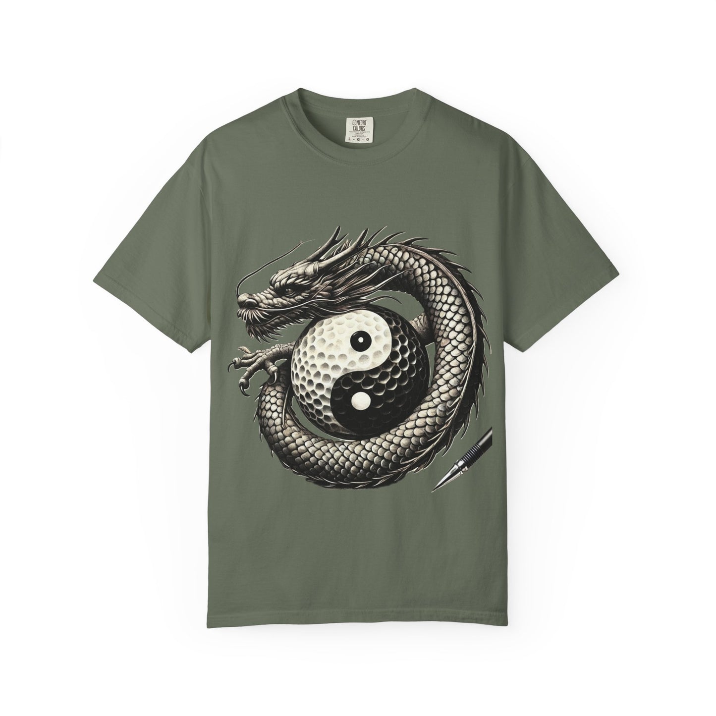 Yin Yang Dragon Golf T-Shirt — Oriental Dragon Yin-Yang Graphic Tee