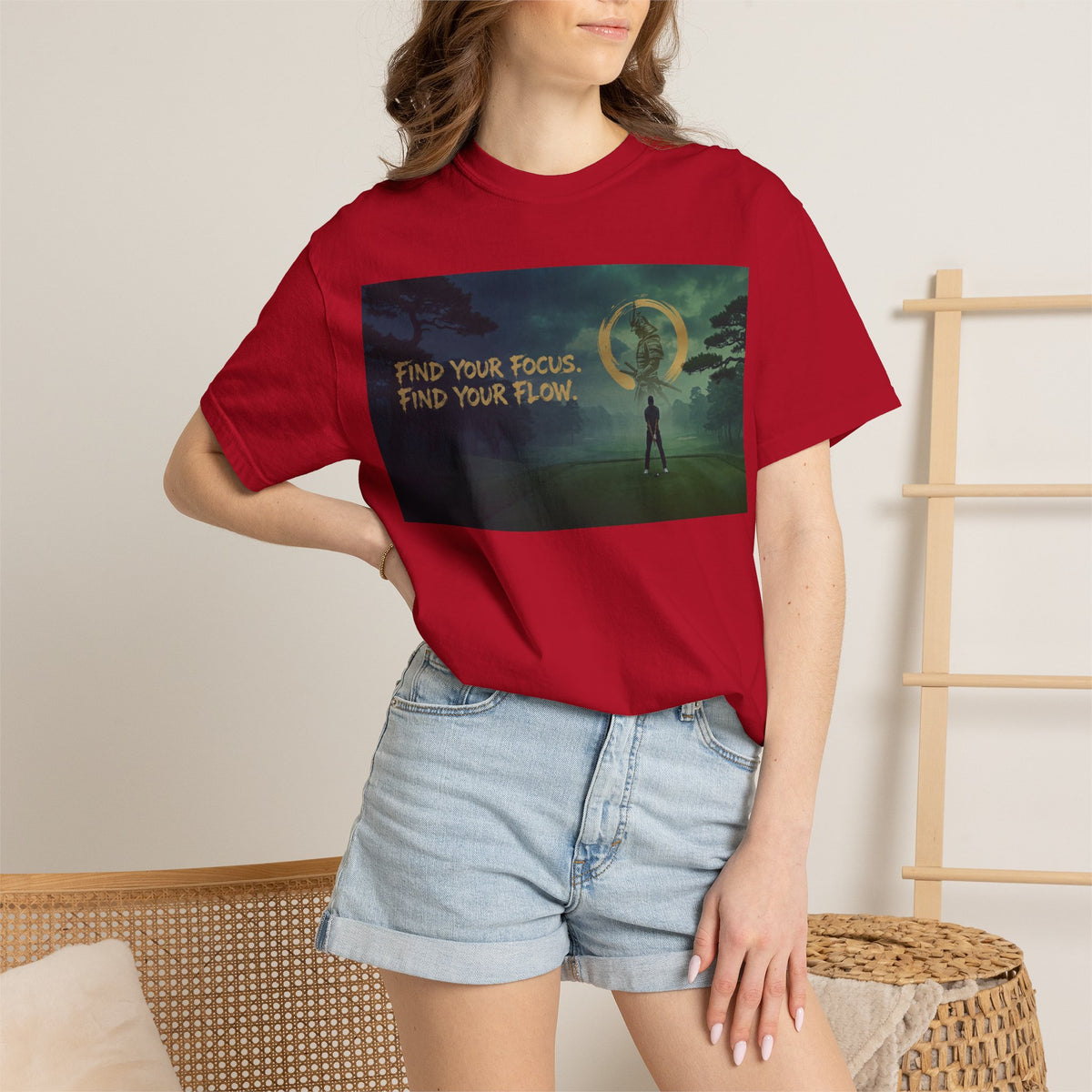 Find Your Focus Motivational Golf Course Graphic T-Shirt