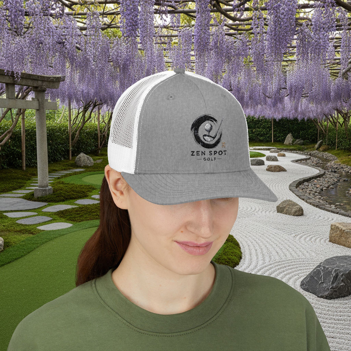 Embroidered "Zen Spot Golf" Logo Trucker Cap
