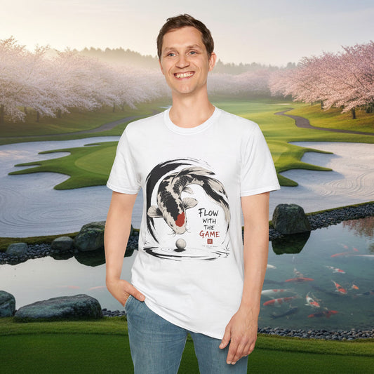 Koi Flow T-Shirt — "Flow with the Game" Zen Fish Graphic Tee