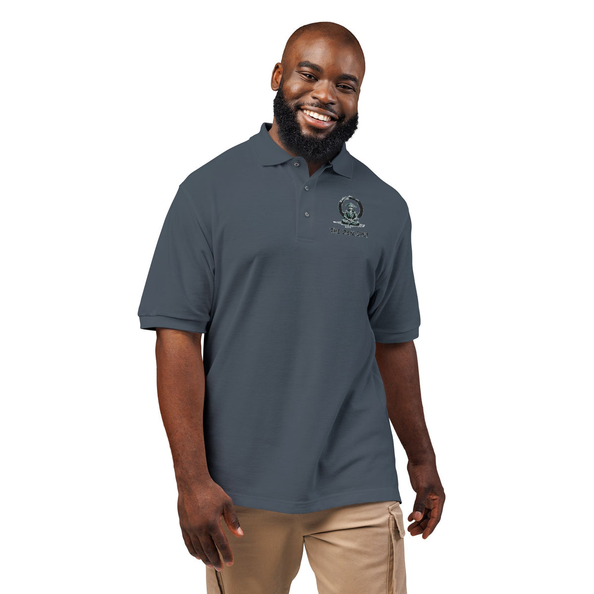 Meditation Samurai Golfer Enso Circle Polo