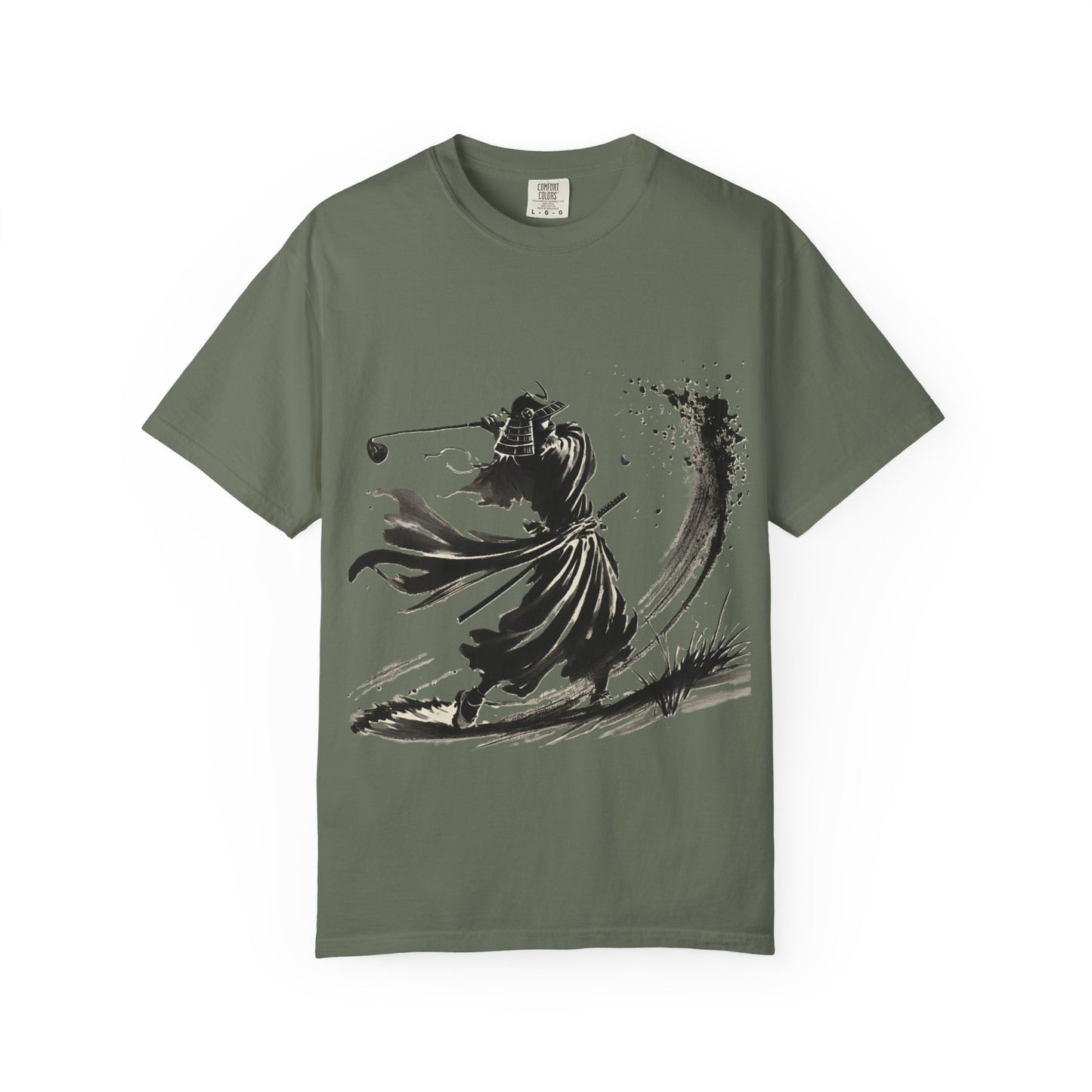Samurai Golfer Ink Brushstroke T-Shirt