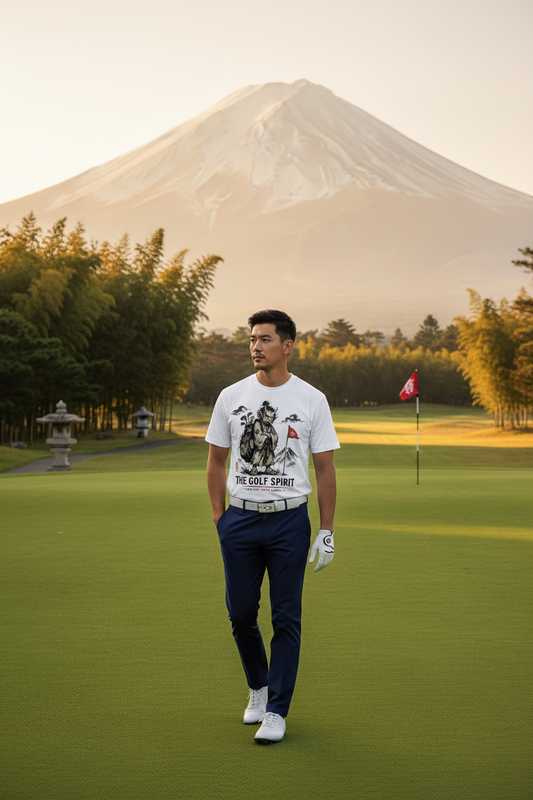 Mischievous Japanese Yokai Caddie Tee - zen golf course lifestyle