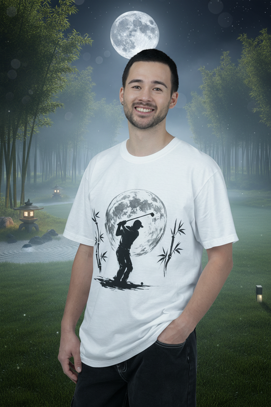Moonlight Golfer Tee - zen golf course lifestyle