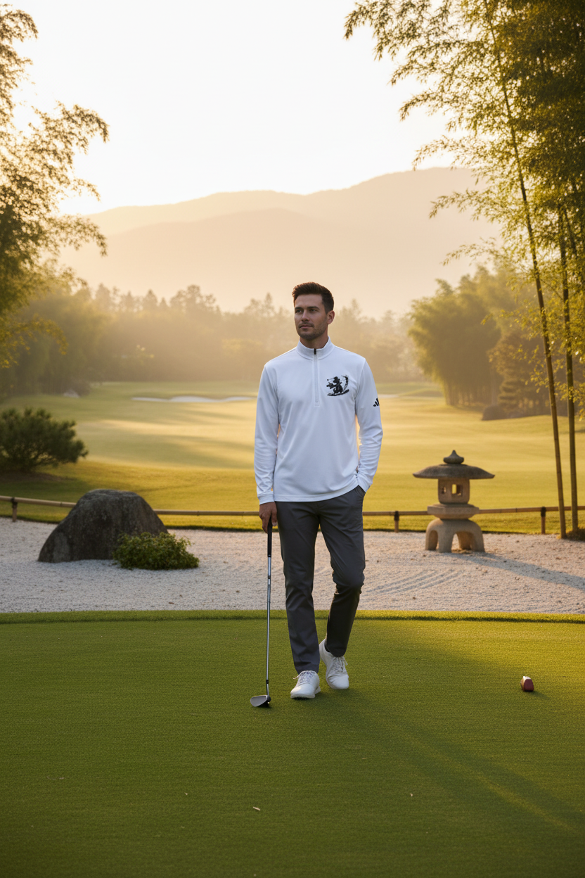 Embroidered Bunker Blast Quarter-Zip - zen golf course lifestyle