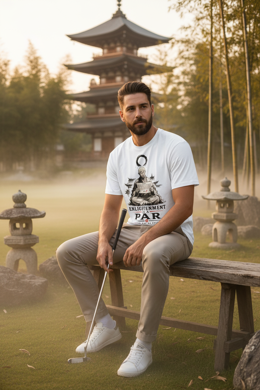 Zen Monk Golf Scorecard Tee - zen golf course lifestyle