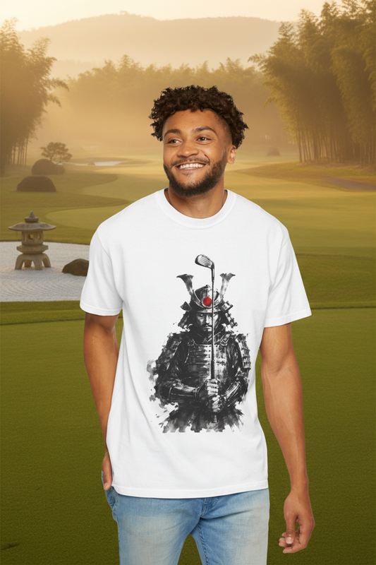 Samurai Ink Brush Focused Ronin - zen golf course lifestyle