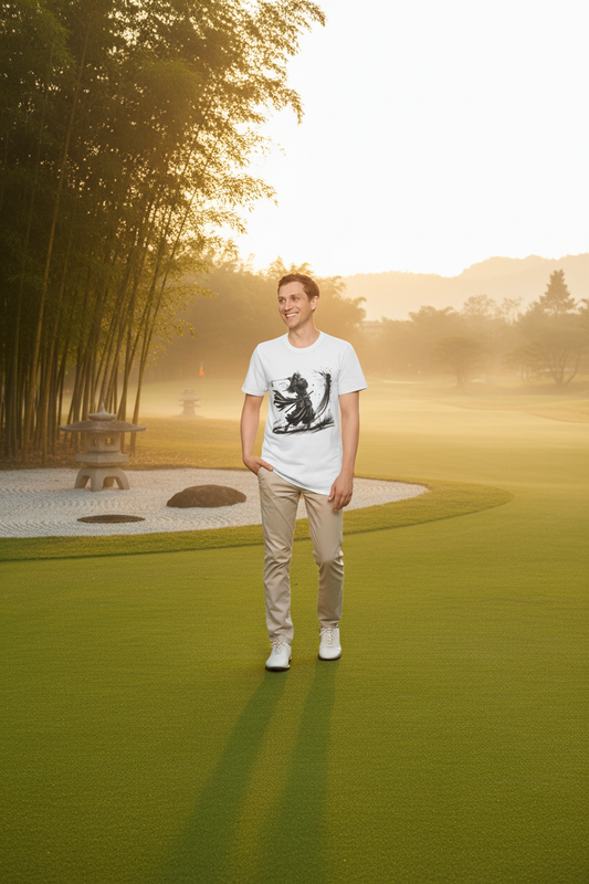 Armored Samurai Ink Art Tee - zen golf course lifestyle