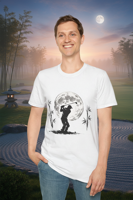 Golf Silhouette Moon Tee - zen golf course lifestyle