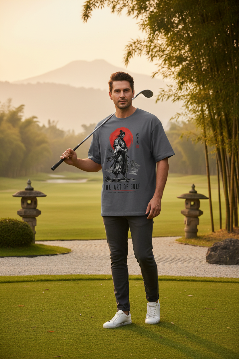 Wandering Samurai Golfer - Dark Gray lifestyle on zen golf course