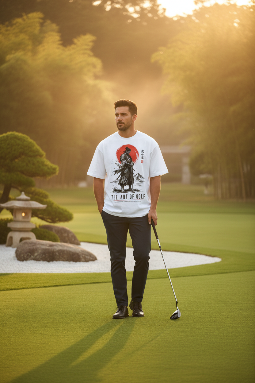Wandering Samurai Golfer - White lifestyle on zen golf course