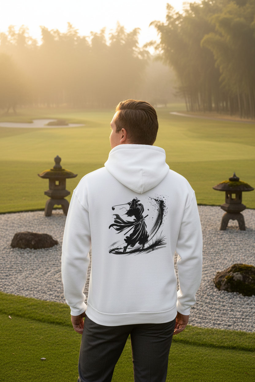 BrushStroke Samurai Bunker Blast Hoodie - zen golf course lifestyle