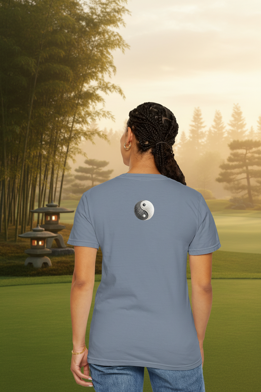 Stone Yin Yang Golf Ball Tee - back lifestyle zen golf course